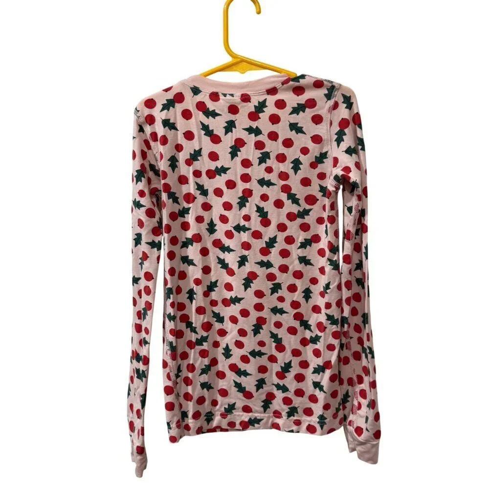 Hanna Andersson Kids Holiday Pajama Set Berries & Holly Long Sleeve Top sz 10
